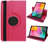 Samsung Tab A 10.1 2019 Hoesje - Draaibare Tab A 10.1 Hoes Case Cover voor de Samsung Galaxy Tablet A 2019 10.1 inch - Fel Roze