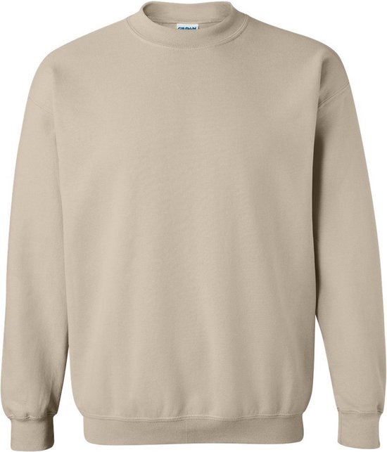 Sweatshirt à col ras du cou Gildan couleur sable pour adulte, vue de face.