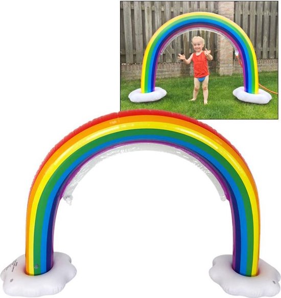 Regenboog Watersproeier - Waterspeelgoed voor kinderen - Waterpret Speelgoed Buiten (Aan te sluiten op een tuinslang) - PlayFun @ Home