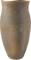 Luxe Vaas voor Bloemen - Organic Zand - 16x16xh35cm - Rond Aardewerk