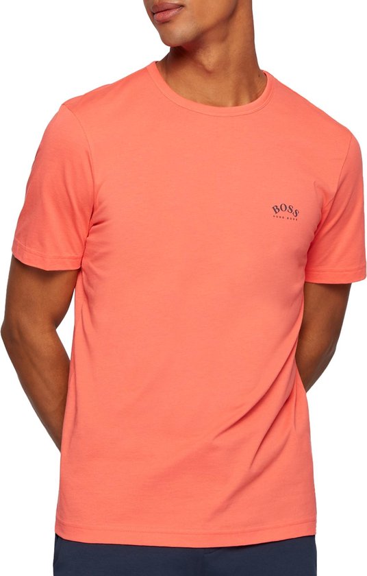 Boss Hugo Curved Logo T-shirt - Mannen oranje/rood (koraalrood) | bol.com