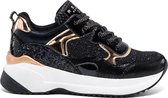 Replay Clock Lage sneakers - Leren Sneaker - Meisjes - Zwart - Maat 34