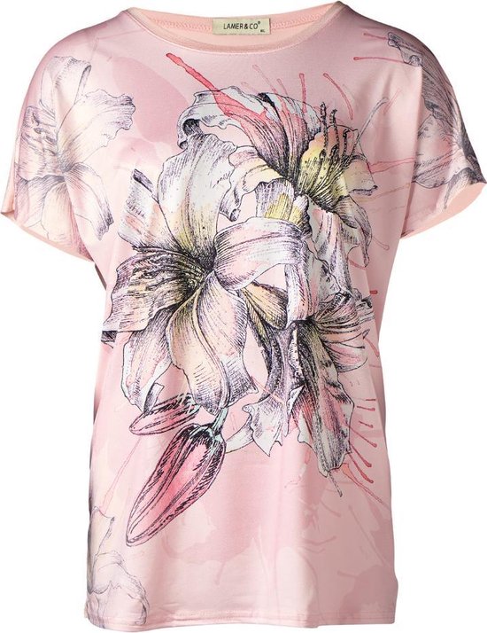 Lilou shirt - margriet rode bloem