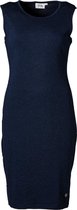 Dames stretch jurk marine, zm,  jacquard motief | Maat XL