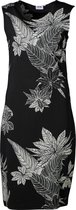 Dames milano jurk zm zwart/off white - lang | Maat 2XL (valt als XL)