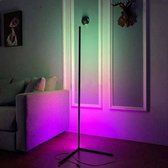 LedSfeer™ Moderne 2 in 1 Led vloer lamp met afstandsbediening- Rgb en Warm / koud dimbaar Wit licht - afstandsbediening - hoek lamp - sta lamp