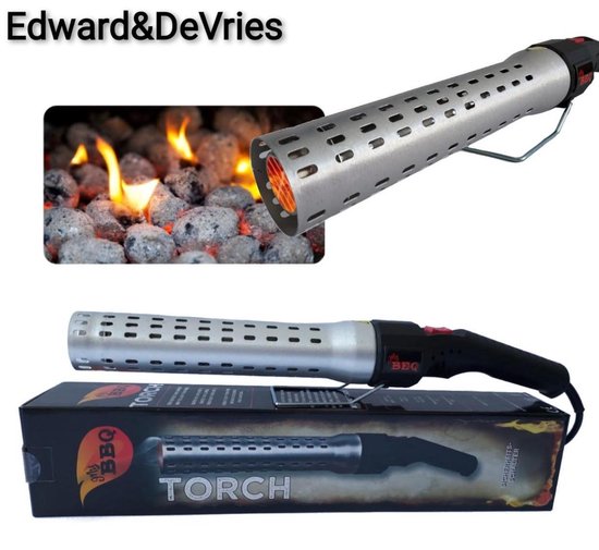 Edward&DeVries - Elektrische BBQ Aansteker - BBQ Accesoires - One Minute Lighter - BBQ Starter - Looftlighter - Geschikt voor Houtskool en Briketten -