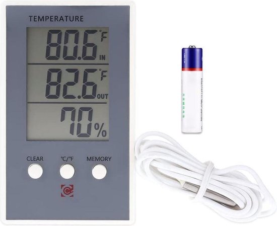 Gestaag Medic Achtervoegsel thermometer Buiten - ZINAPS Indoor & buiten digitale thermometer  hygrometer... | bol.com
