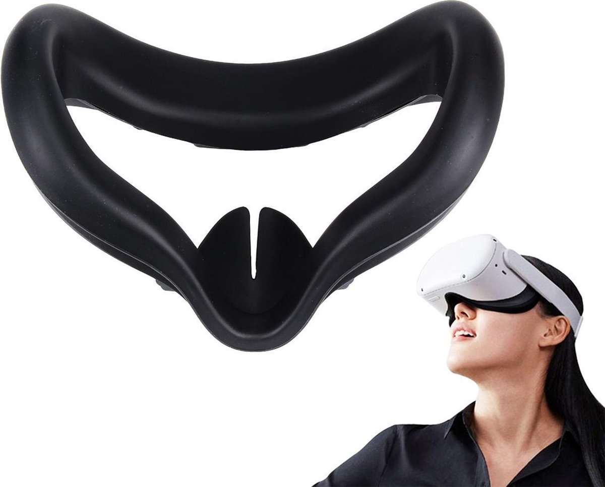 Goodlux Oculus Quest 2 VR cover – Silicone masker – Zwart – VR accessoires
