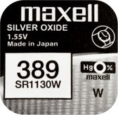MAXELL 389 / SR1130W zilveroxide knoopcel horlogebatterij 2 (twee) stuks