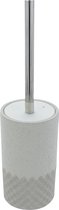 DIFFERNZ Limited toiletborstel - serie "Sand" - houder + vervangbare borstel - Ø 10cm x 37cm hoog - polyresin - beige / zand