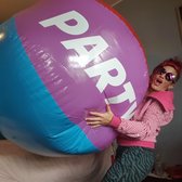 Grote opblaasbare Strandbal 1.4 meter opgeblazen Regenboog Kleuren Party! Print