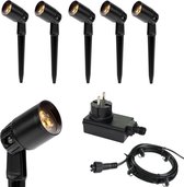 5x LED tuin lamp - 12V - 2 watt - basic - complete set