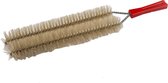Kunststof radiatorborstel/verwarmingsborstel beige dubbel 42 cm - Schoonmaakborstel/rager verwarming