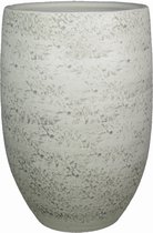 Vaas of hoge plantenpot van keramiek in het mat wit met diameter 32 cm en hoogte 50 cm - Voor binnen gebruik
