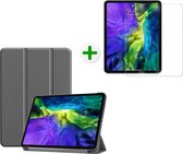 Tablet hoes geschikt voor iPad Pro 2021 en Screenprotector - 11 inch - Tablet hoes en Screenprotector - Grijs