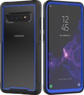 Samsung Galaxy S10 Plus Backcover - Zwart / Blauw - Shockproof Armor - Hybrid - Drop Tested