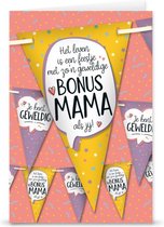 Wenskaart Feestvlaggen 'Bonusmama' incl 3 meter Vlaggenlijn