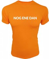 Oranje heren t-shirt met witte opdruk "NOG ENE DAN" - XL