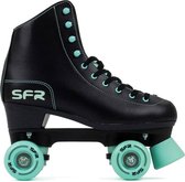 SFR Figure Rolschaatsen / Rollerskates - PVC leder - Vegan vriendelijk - Zwart-Mintgroen - Maat 34 (vallen kleiner uit)