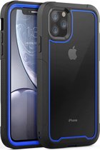 Apple iPhone 12 Pro Max Backcover - Zwart / Blauw - Shockproof Armor - Hybrid - Drop Tested