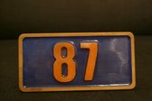 Epoxy Resin Huisnummerbordje - Blauw / Oranje - 17 x 9 cm - Nummers 1 t/m 999