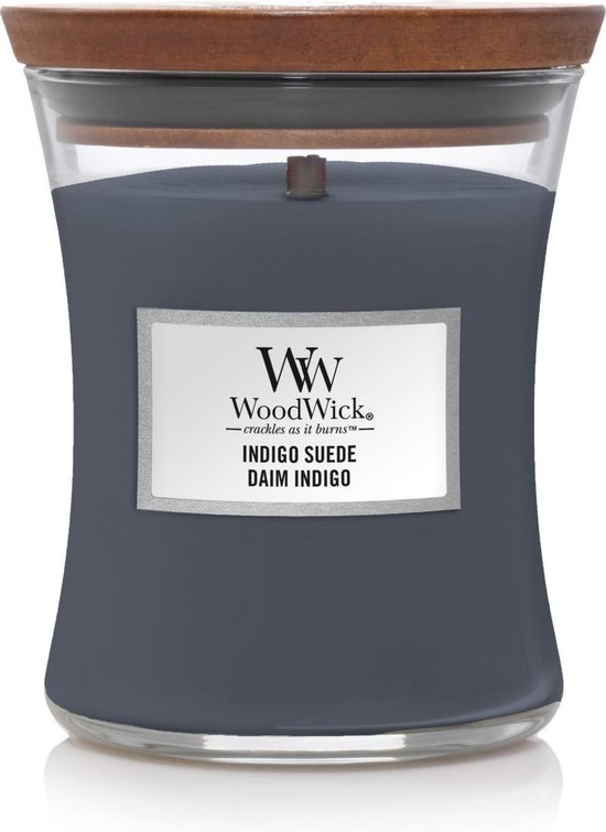 WoodWick Hourglass Medium Geurkaars - Indigo Suede