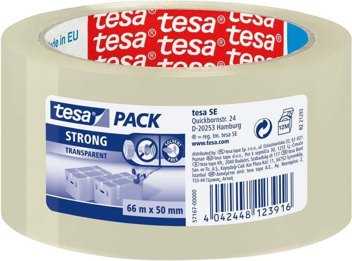 Tesa Verpakkingstape - 66 m x 50 mm - Tesa