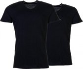 Puma - Basic 2 Pack V-Neck Tee - Zwarte T-Shirts katoen - S - Zwart