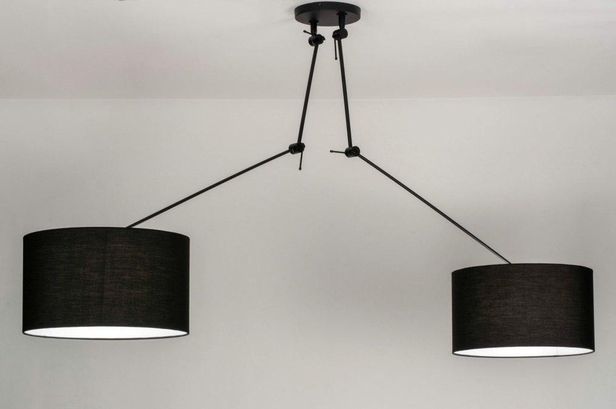 Lumidora Hanglamp 30764 2 Lichts E27 Zwart Metaal