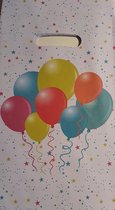 Traktatie - Zakken - Cadeau Zakken - Met Handvat - Papier met opdruk Ballonnen - 28 x 15 cm - Set 10 stuks