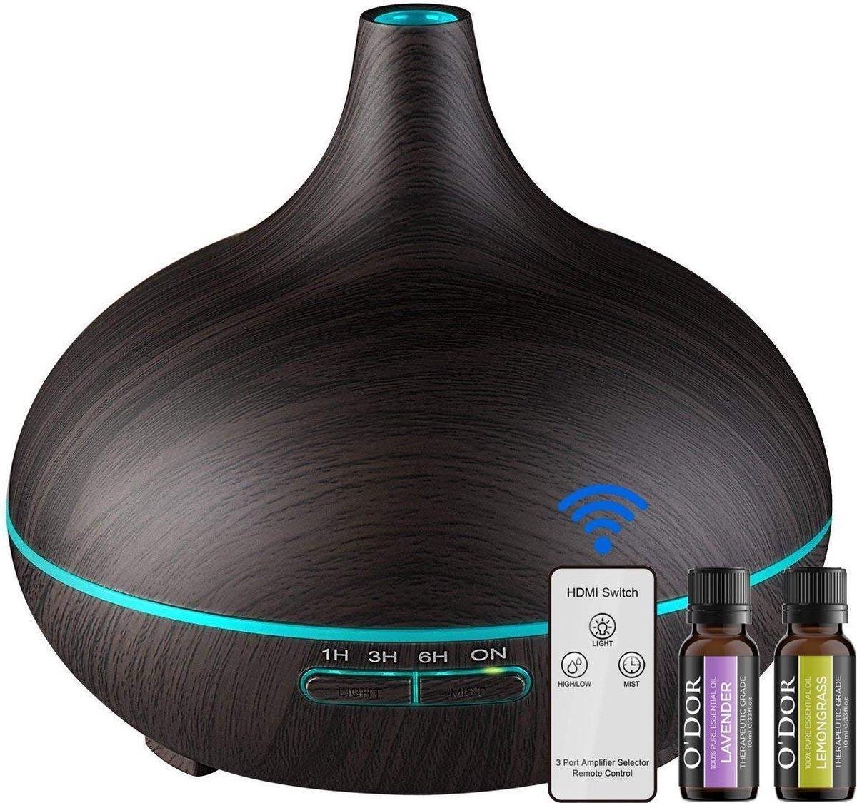 O'dor Aroma Diffuser met Afstandsbediening en Extra Lemongrass en Lavendel Etherische Olie - Ultras