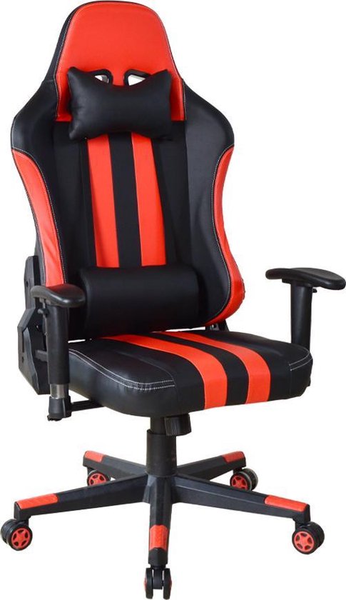 Gamestoel Thomas - bureaustoel racing gaming stijl - zwart rood | bol