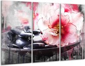 Peinture sur toile Fleur | Rouge, gris, blanc | 120x80cm 3 Liège