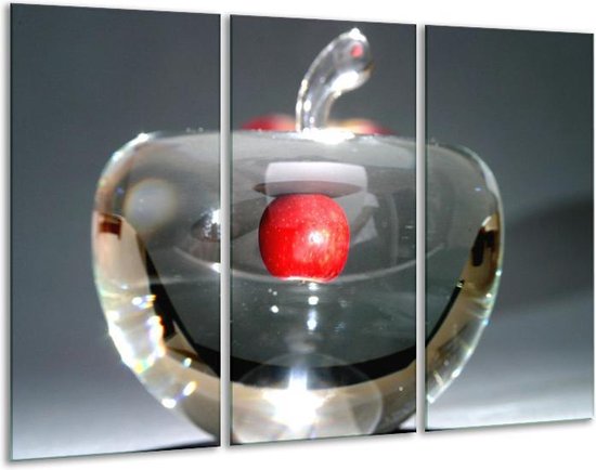 Peinture sur toile Apple | Rouge, gris, argent | 120x80cm 3 Liège