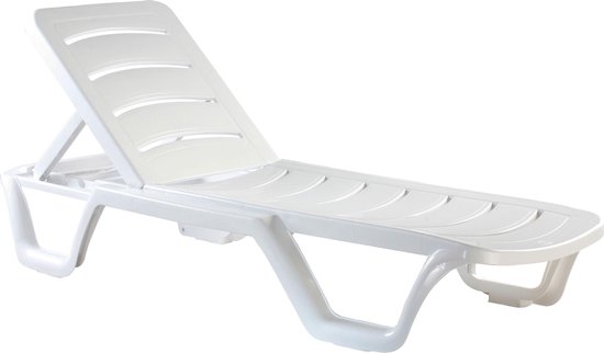 Set van 10 ligstoelen - Tuin - Wit - Plastic | bol.com