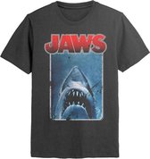 Jaws Poster Cutout Black T-Shirt - M