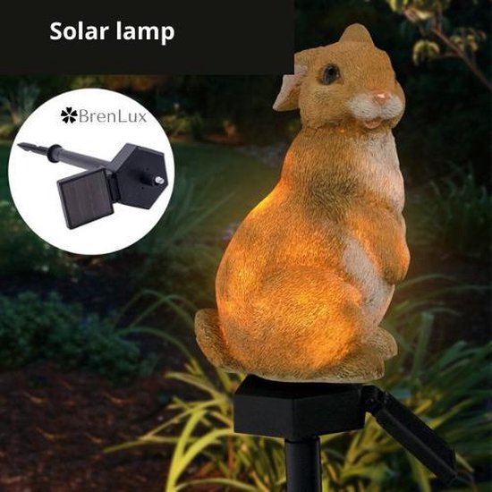 ✿Brenlux® Lantaarn - Fakkel tuin - Solar lantaarn Konijn - Zonne energie  lamp - Konijn... | bol
