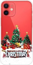 Christmas Series Clear TPU beschermhoes voor iPhone 12 mini (Retro Old Man)