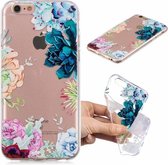 Voor iPhone 8 Plus / 7 Plus 3D-patroon Transparant TPU-hoesje (The Stone Flower)