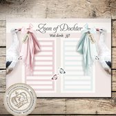 Gender Reveal invulposter - Nelly the stork (invul) hardboard poster - Babyshower - Zoon of een dochter? - Gender Reveal - Hardboard poster - HS026