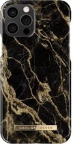 iDeal of Sweden iPhone 12 - 12 Pro Backcover hoesje - Golden Smoke Marble