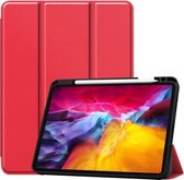 Pure kleur horizontale flip TPU + PU lederen tas met drievoudige houder & slaap / wekfunctie & pen-sleuf voor iPad Pro 11 (2021) (rood)
