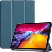 Custer Texture Horizontale Flip PU lederen tas met drievoudige houder en slaap- / wekfunctie voor iPad Pro 11 (2021) (donkergroen)