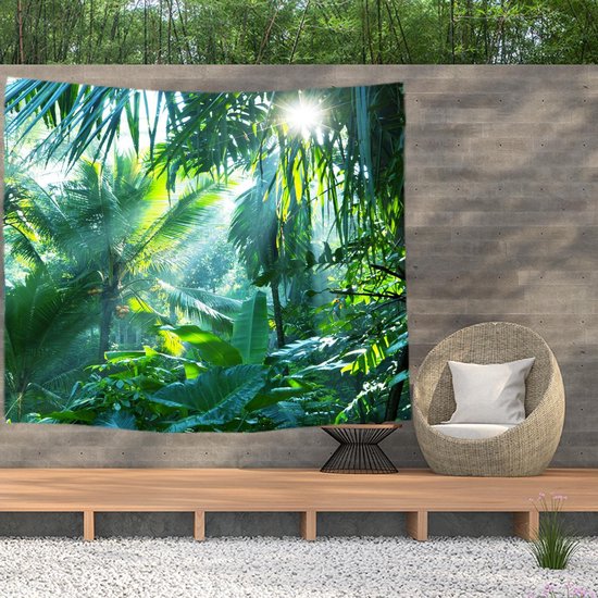 Ulticool - Jungle Plantes Sun Nature - Affiche Tapisserie - 200x150 cm - Groot tapisserie - Affiche Jardin Tapisserie