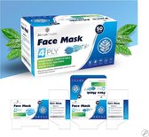 H80 PLUS mondkapjes 4 laags met elastiek 50 stuks type 1 BFE > 95%, mondkapjes medisch gecertificeerd, mondmasker medisch, eenmalig gebruik CE-Goedgekeurd- let op: H80 PLUS 4 LAAGS mondkapjes