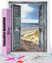 Compleet Full Diamond Painting voor volwassenen en kinderen - Openslaande deuren zeezicht - 40x50cm volledig pakket met accessoires - Cadeau tip