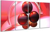 Peinture sur verre Abstrait | Rouge, blanc, rose | 160x80cm 4 Liège | Tirage photo sur verre | F004078