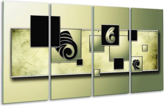 GroepArt - Glasschilderij - Vierkant - Zwart, Groen - 160x80cm 4Luik - Foto  Op Glas -... | bol.com