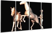 Peinture sur verre de cheval | Or, noir, argent | 160x80cm 4 Liège | Tirage photo sur verre | F004009